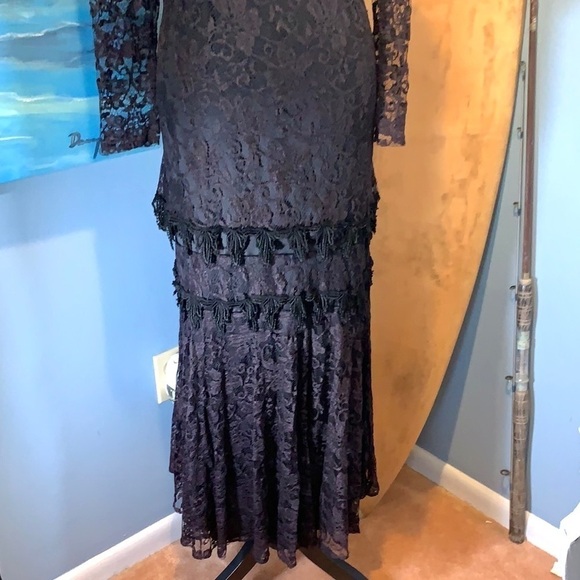 VTG Lady Helene,Black,Tiered-Lace Mourning Dress,Discerning Piece of Americana - Picture 4 of 17